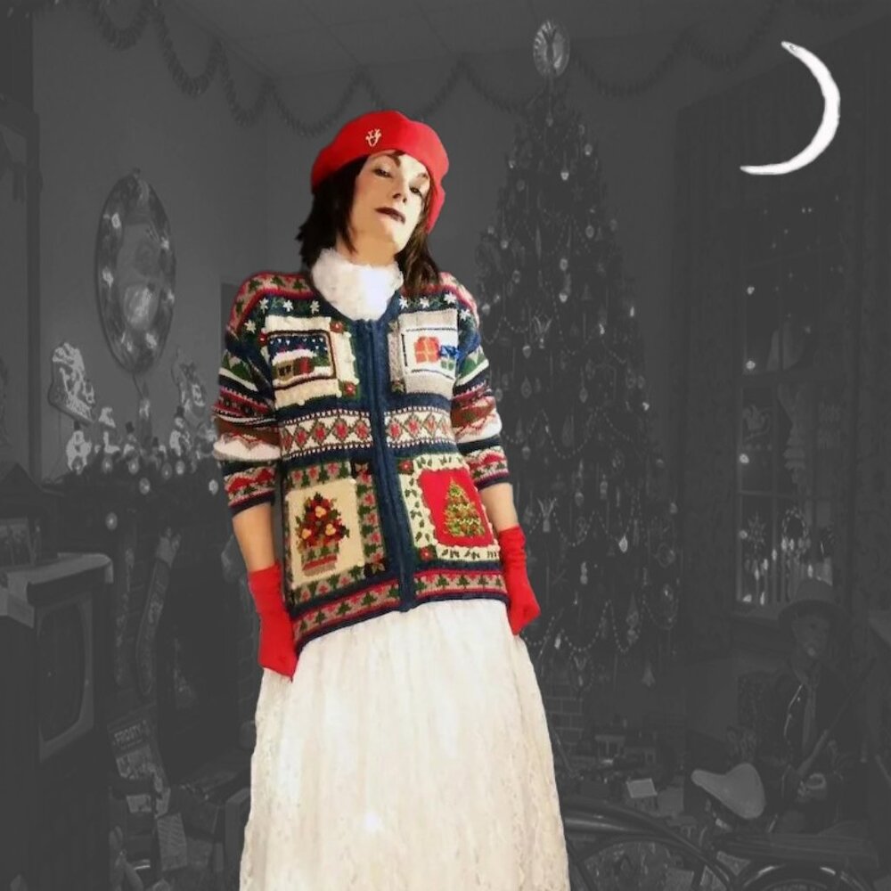 Christmas Sweater Tiara Holiday Cardigan, Multicolor Cotton NOT UGLY! 90s VTG
